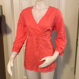 Maternity Cross-Over Empire Waist Blouse